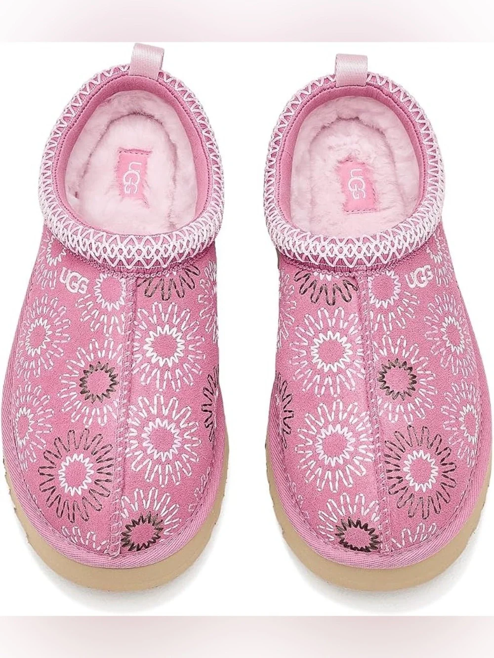 NWT! NEW IN BOX! UGG Kids’ Tazz Sun Stitch Slipper 6 M Horizon Pink